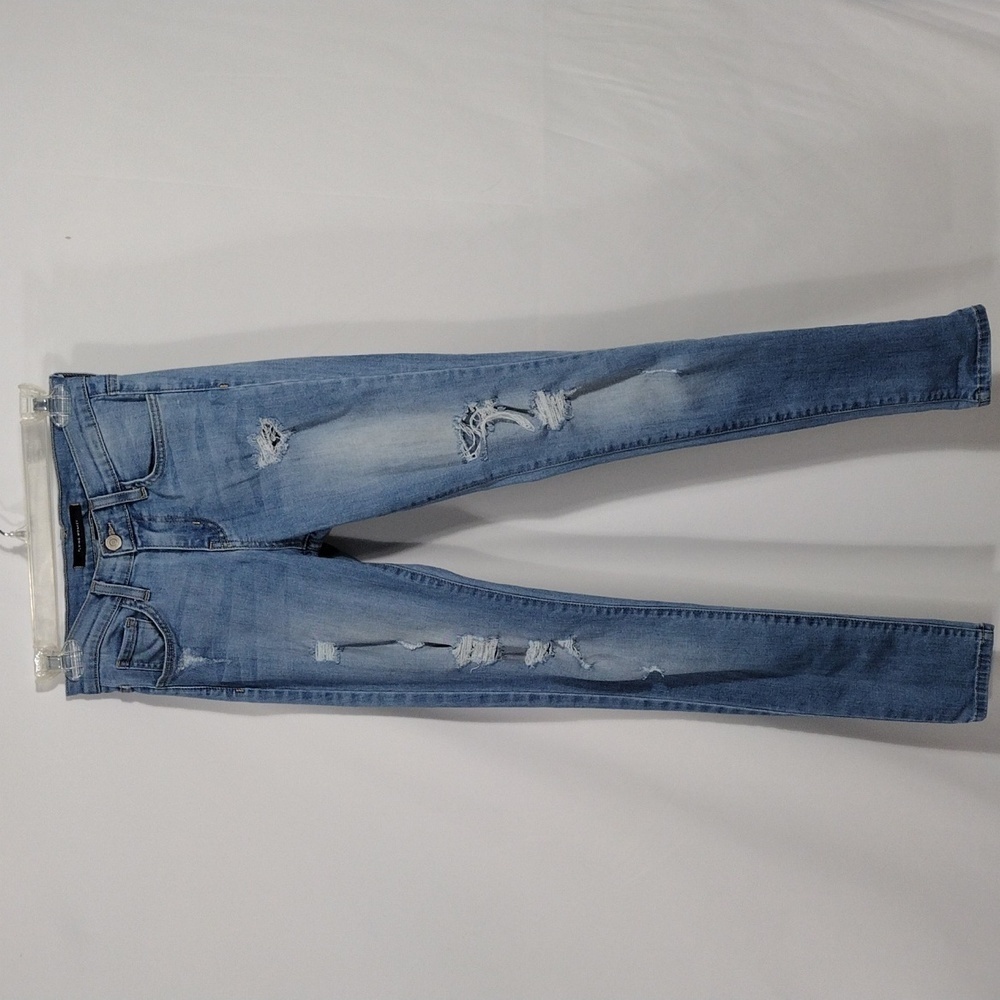 EUC Flying Monkey Light Wash Distressed Mid Rise Skinny Jeans size 24
